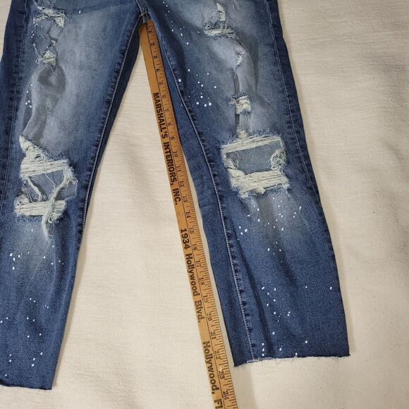 Kancan Jeans Womens Sz 11/29 Distressed Medium Wash University College School - Picture 3 of 16